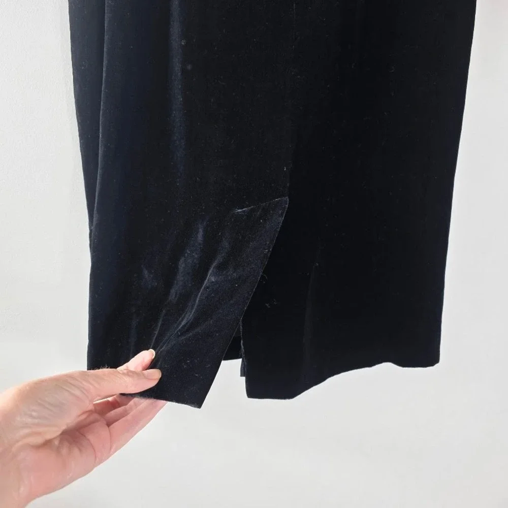 Ralph Lauren‎ Black Velvet Midi Skirt Purple Label  12